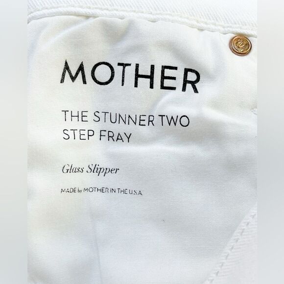 Mother The Stunner Two Step Fray Jeans Glass Slipper White Size 26 - Picture 5 of 11